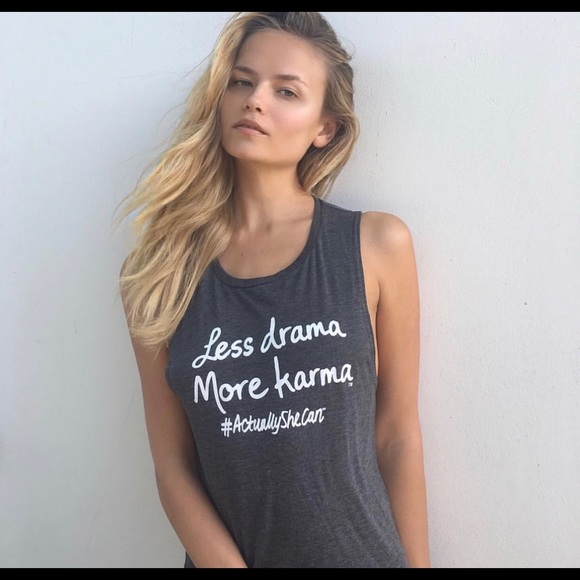 Le Motto Dark Grey Inspirational Tank Top Size M - Picture 1 of 3
